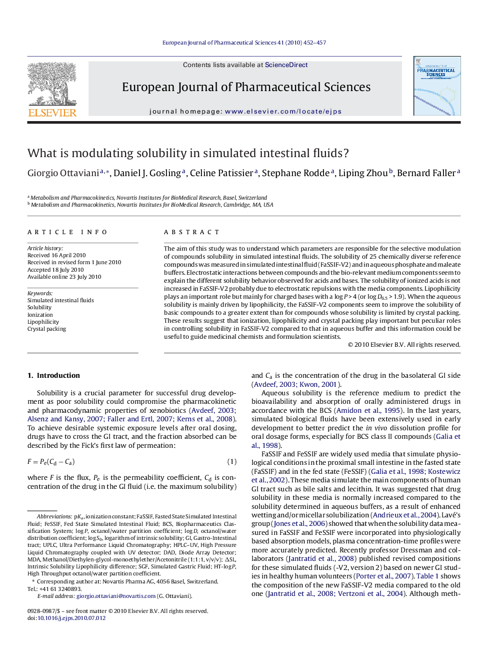 What is modulating solubility in simulated intestinal fluids?