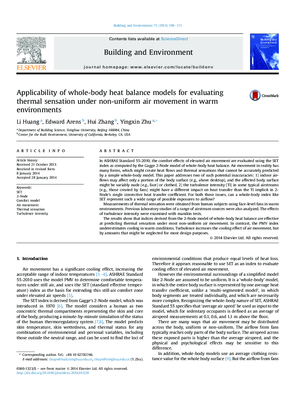 Applicability of whole-body heat balance models for evaluating thermal sensation under non-uniform air movement in warm environments