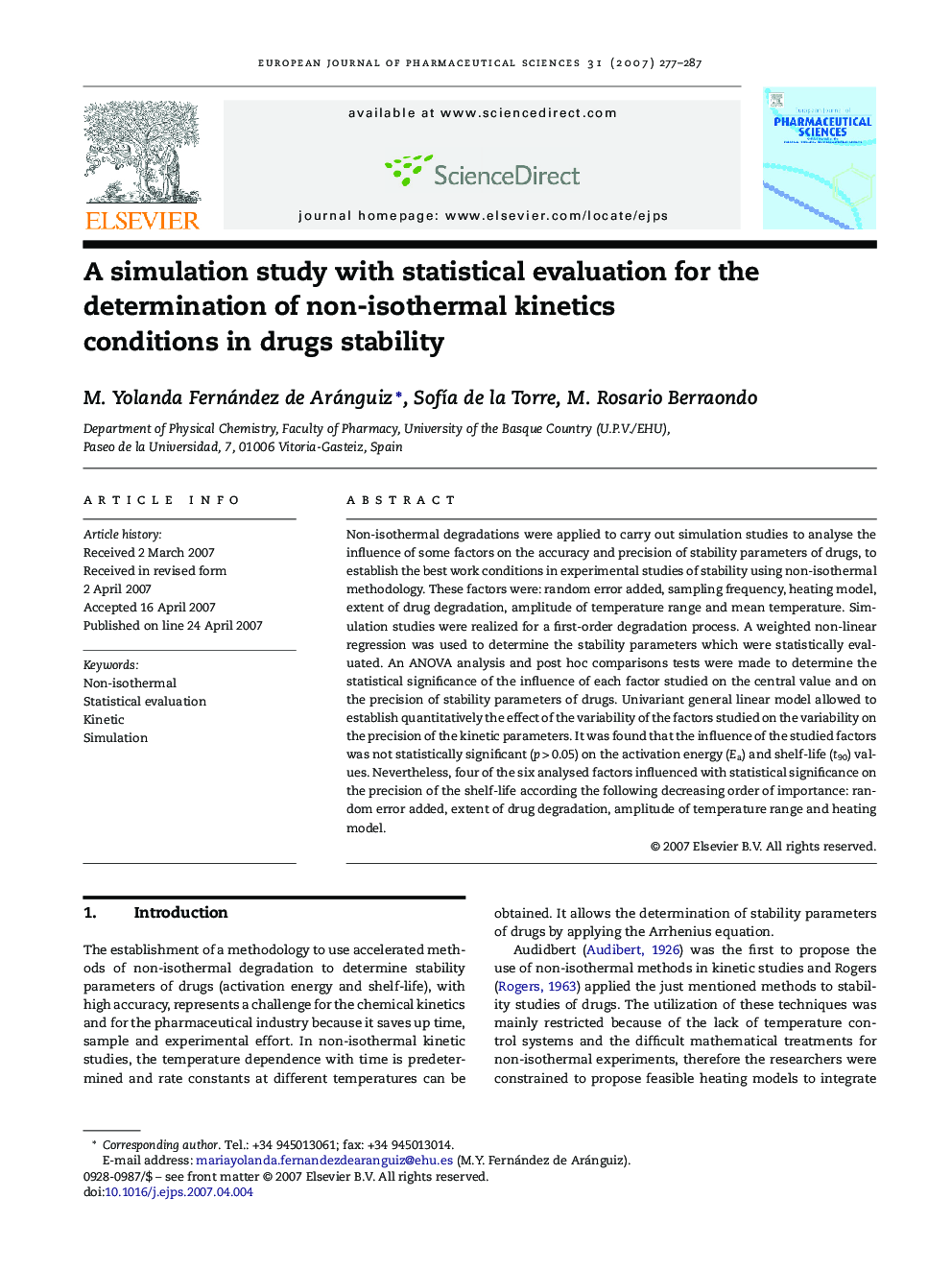 A simulation study with statistical evaluation for the determination of non-isothermal kinetics conditions in drugs stability