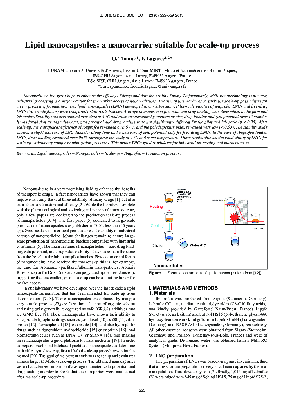 Lipid Nanocapsules: A Nanocarrier Suitable for Scale-Up Process