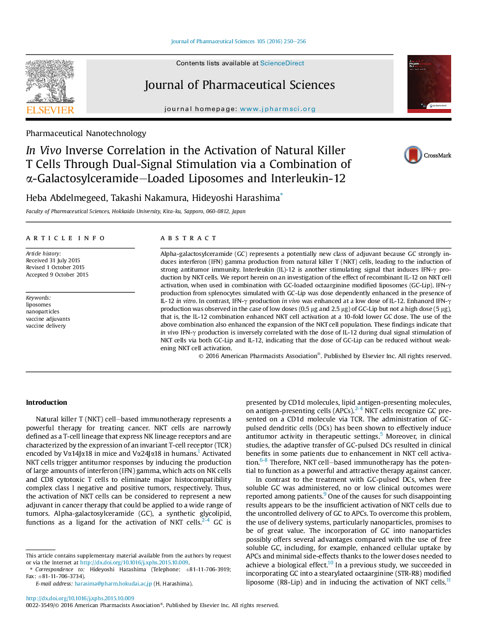 InÂ Vivo Inverse Correlation in the Activation of Natural Killer T Cells Through Dual-Signal Stimulation via a Combination of Î±-Galactosylceramide-Loaded Liposomes and Interleukin-12