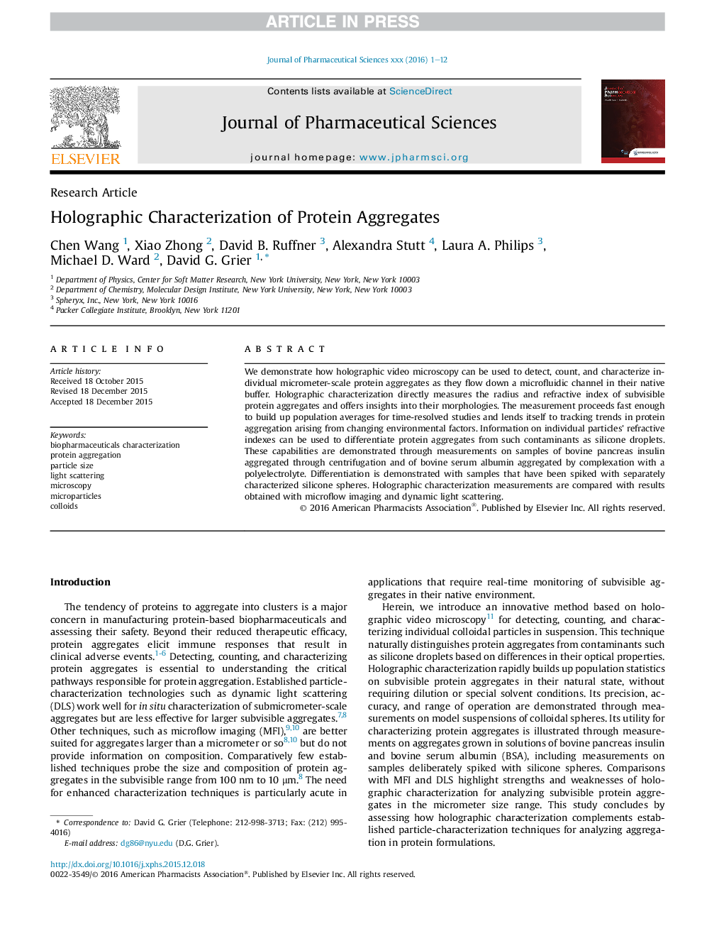 Holographic Characterization of Protein Aggregates