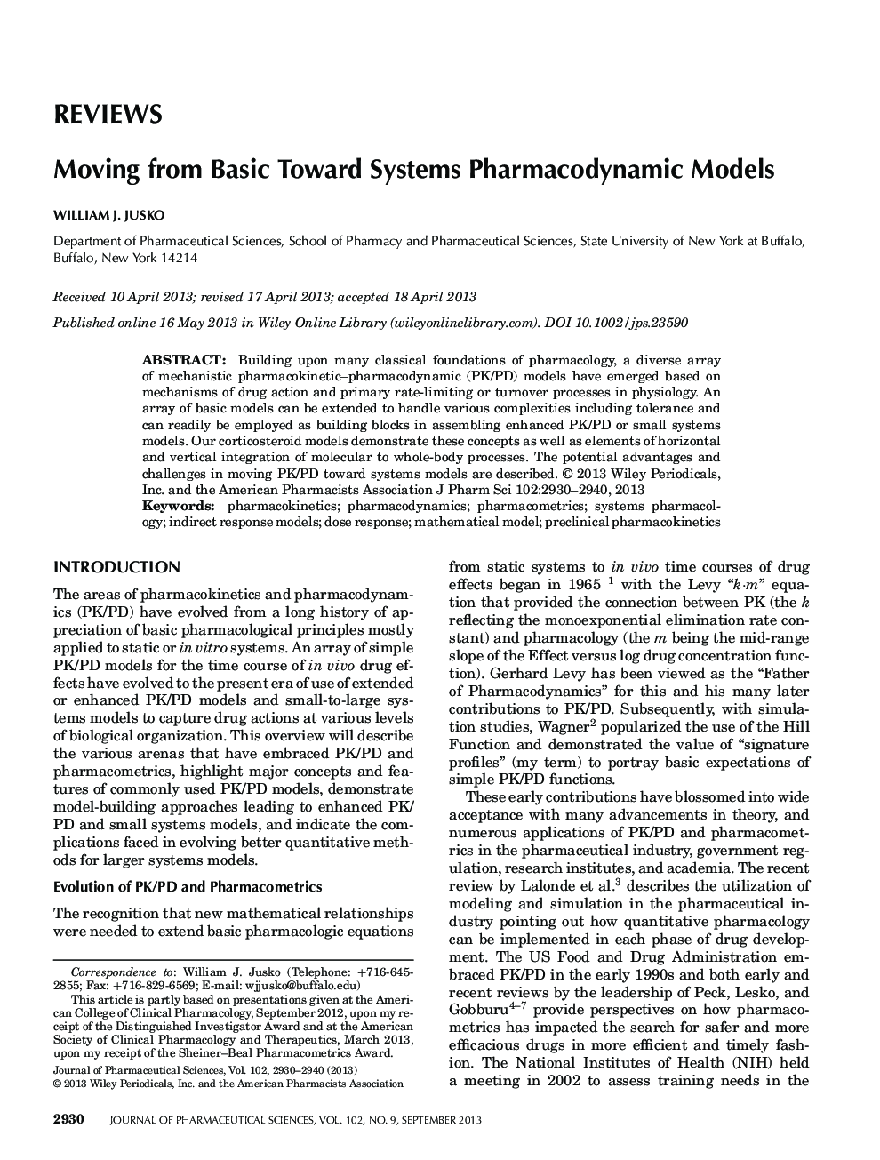 Moving from Basic Toward Systems Pharmacodynamic Models 