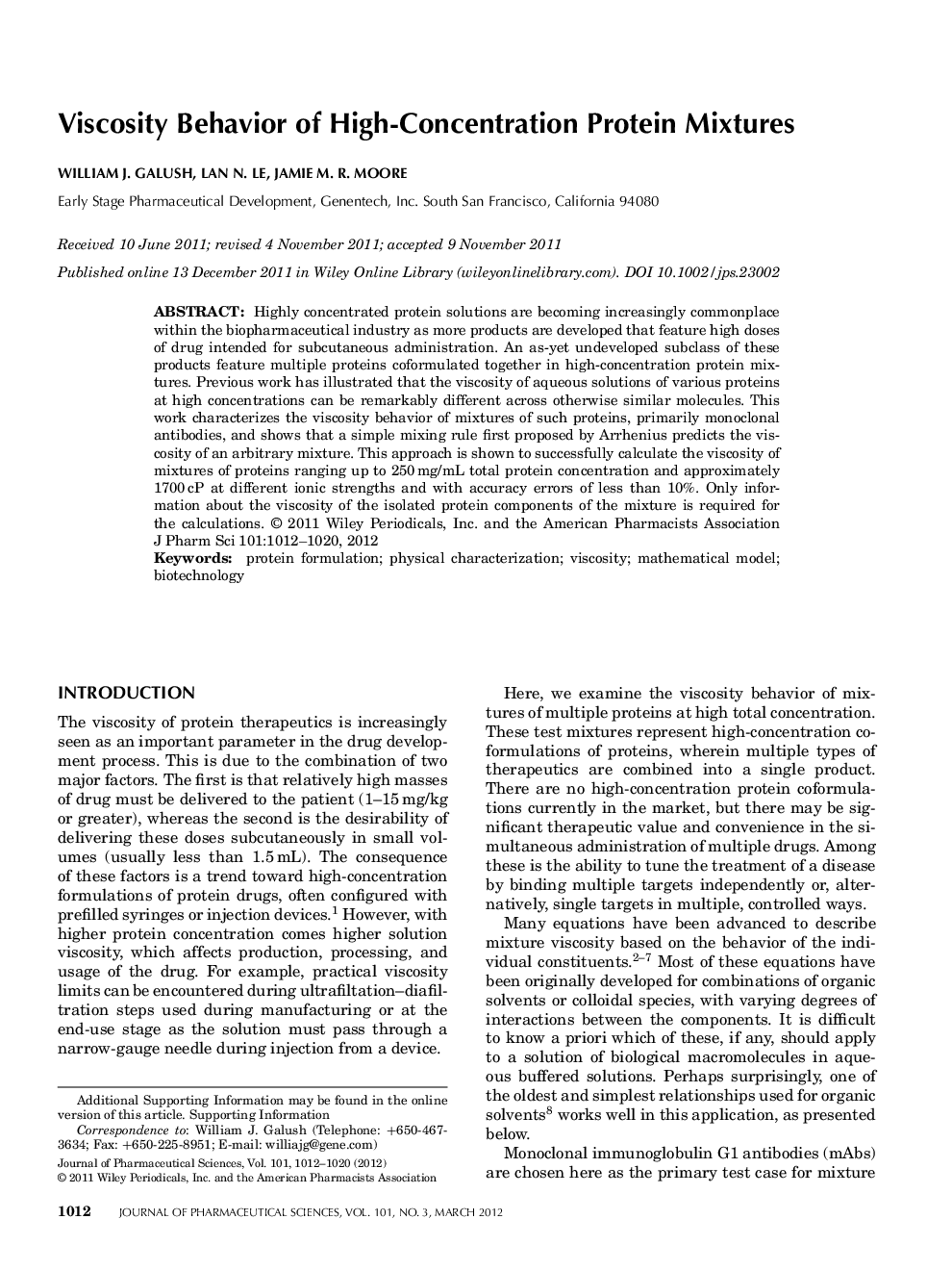 Viscosity Behavior of High-Concentration Protein Mixtures