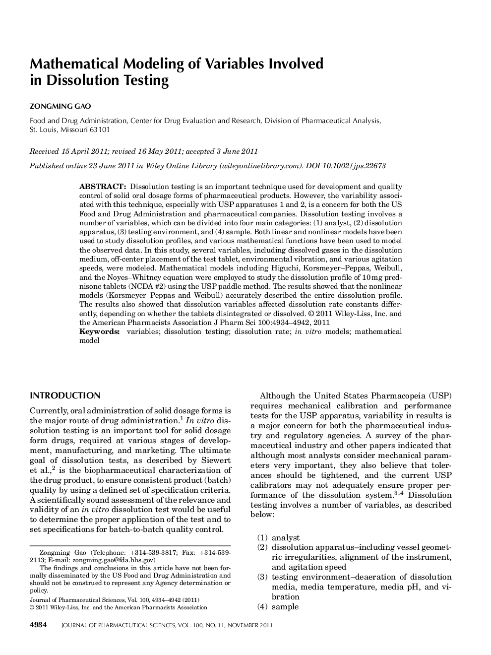 Mathematical modeling of variables involved in dissolution testing