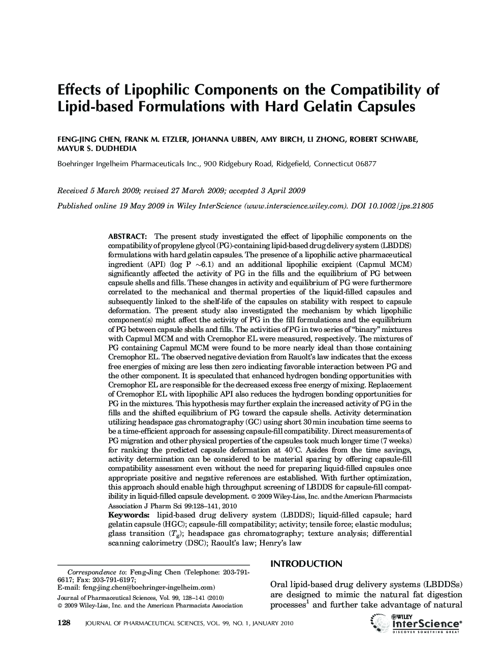 Effects of lipophilic components on the compatibility of lipid-based formulations with hard gelatin capsules