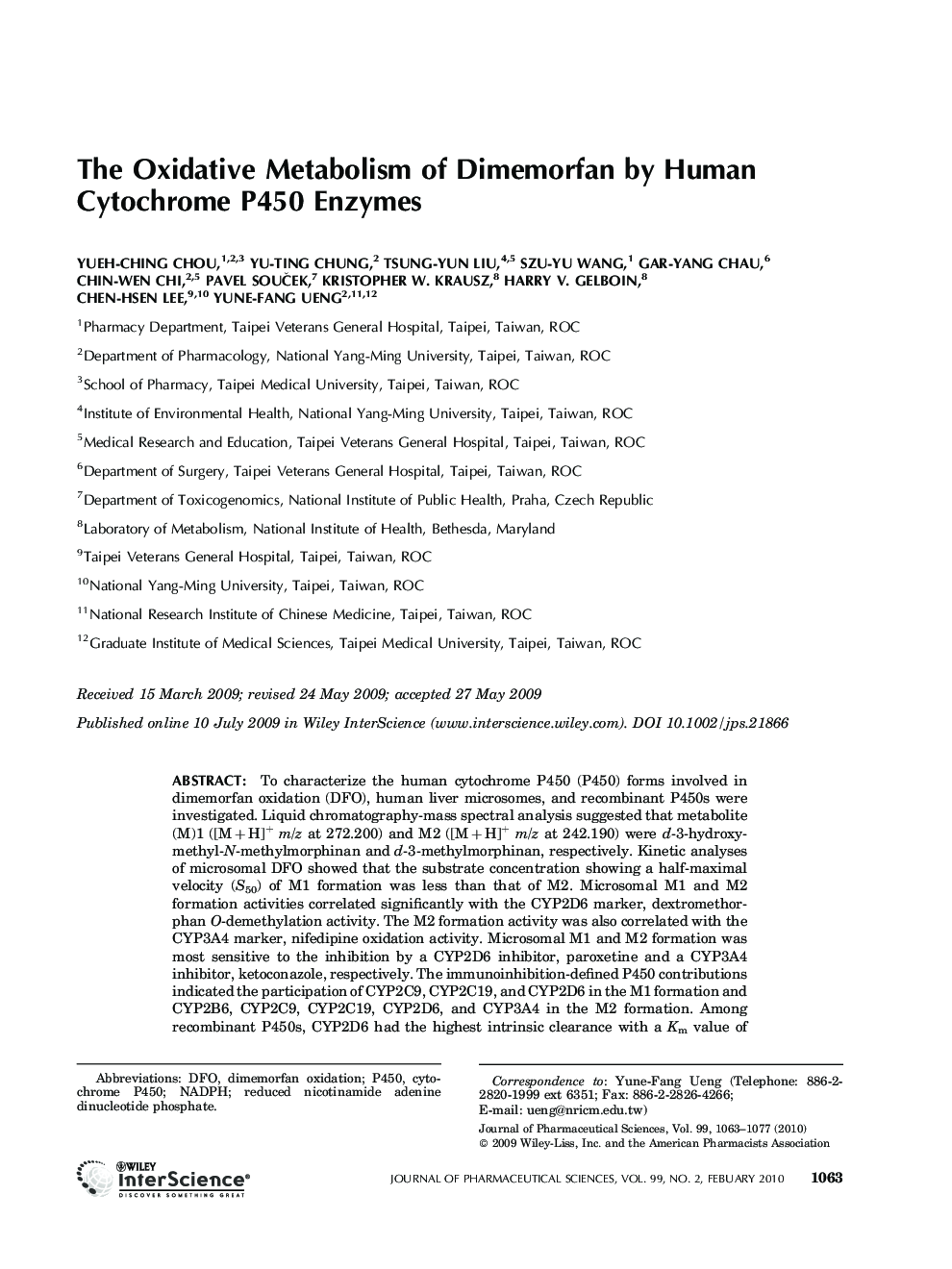 The oxidative metabolism of dimemorfan by human cytochrome P450 enzymes