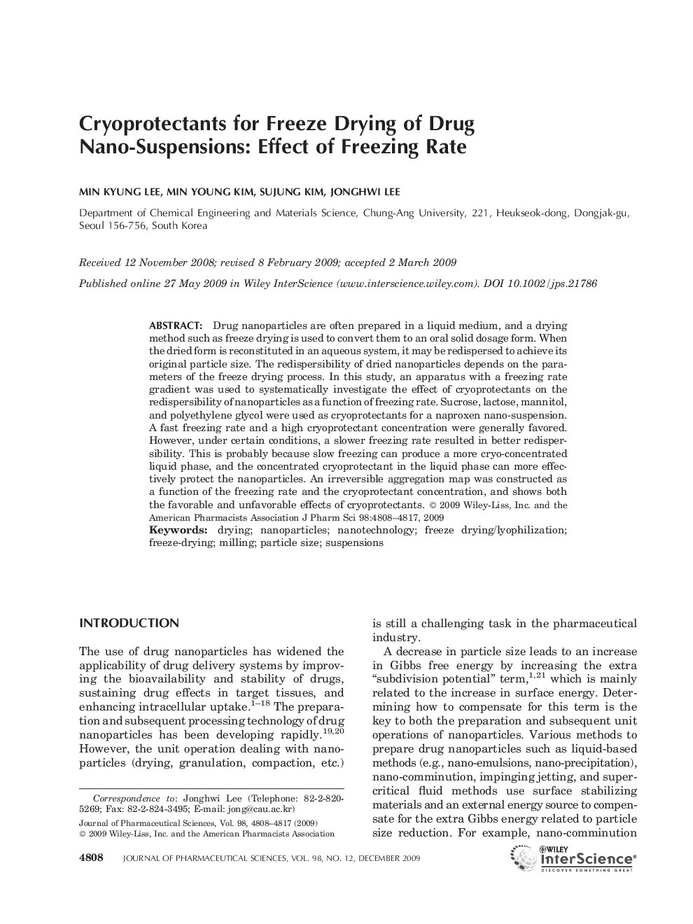 Cryoprotectants for freeze drying of drug nano-suspensions: Effect of freezing rate