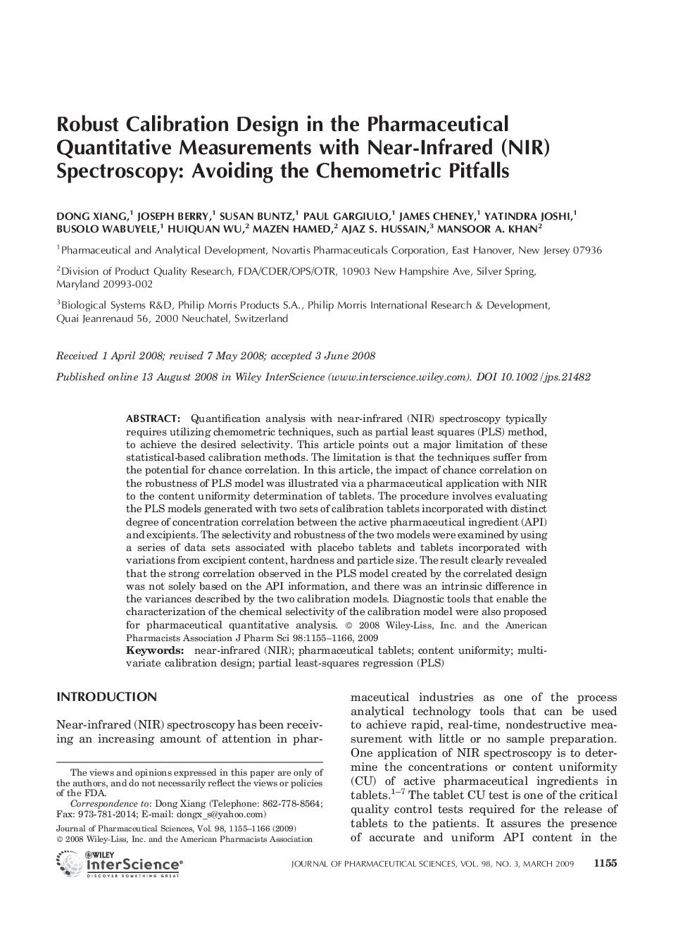 Robust Calibration Design in the Pharmaceutical Quantitative Measurements with Near-Infrared (NIR) Spectroscopy: Avoiding the Chemometric Pitfalls