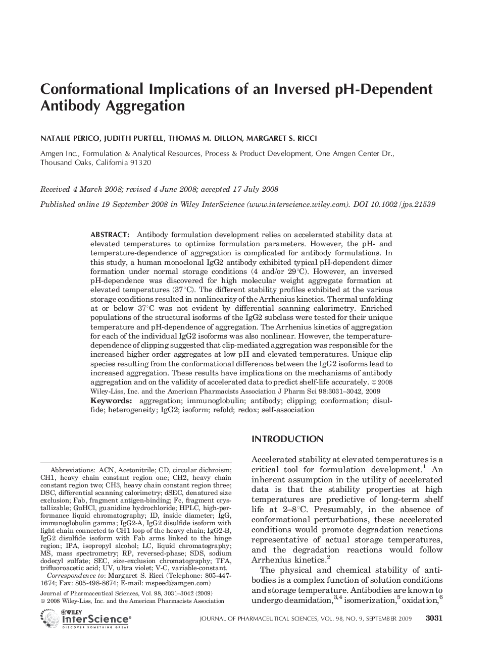 Conformational Implications of an Inversed pH-Dependent Antibody Aggregation