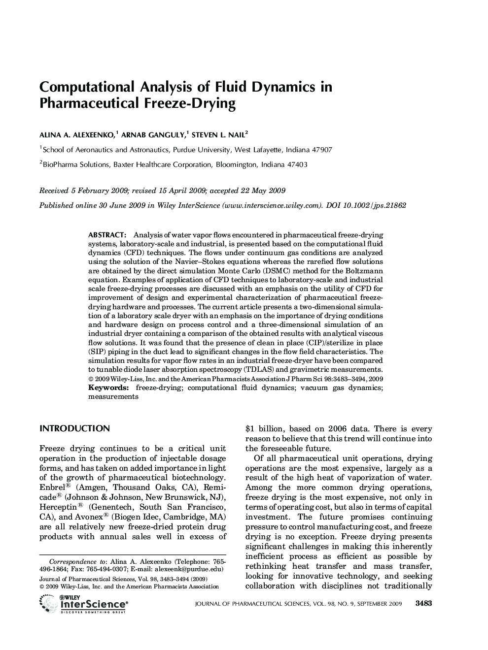 Computational Analysis of Fluid Dynamics in Pharmaceutical Freeze-Drying