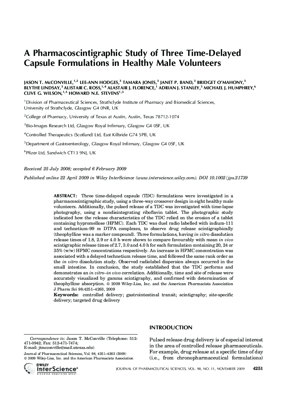 A pharmacoscintigraphic study of three time-delayed capsule formulations in healthy male volunteers