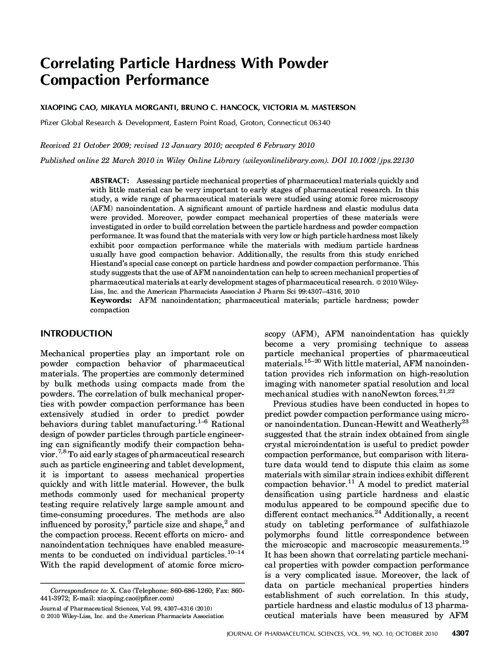 Correlating Particle Hardness with Powder Compaction Performance