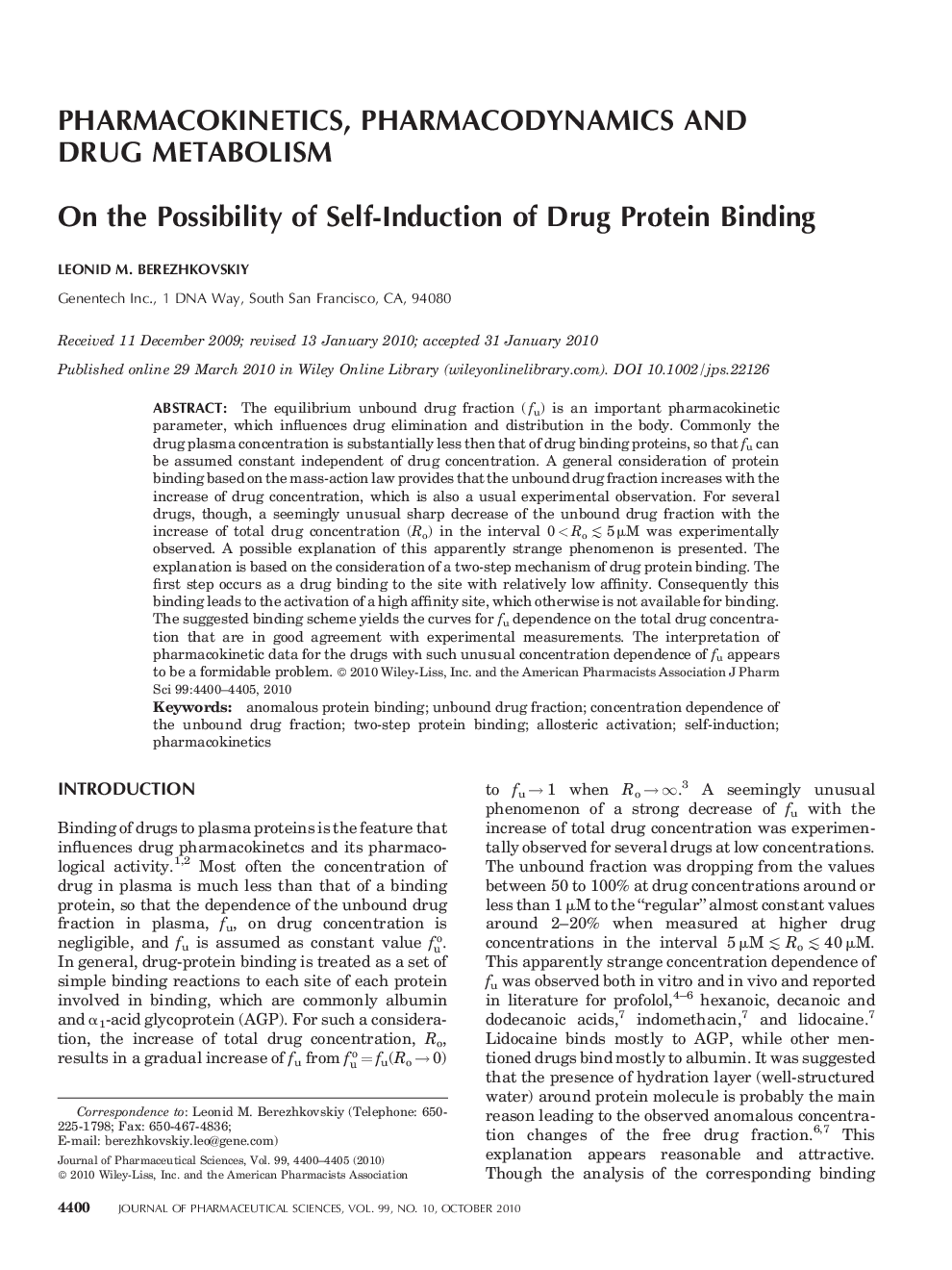 On the Possibility of Self-Induction of Drug Protein Binding