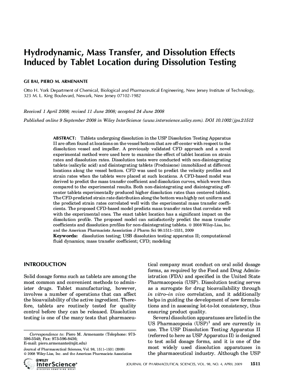 Hydrodynamic, mass transfer, and dissolution effects induced by tablet location during dissolution testing