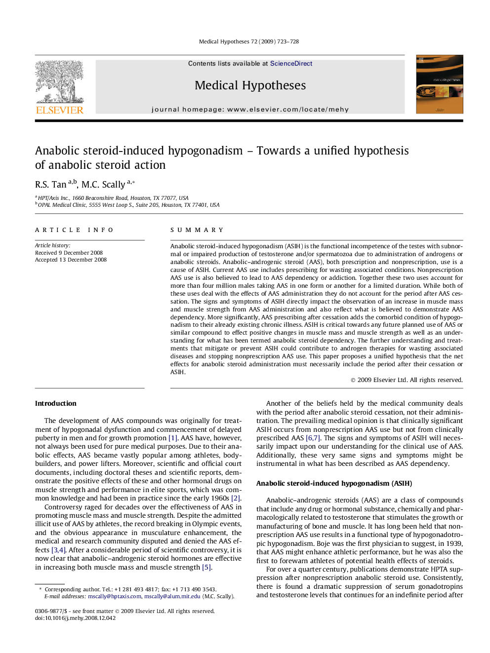 Anabolic steroid-induced hypogonadism – Towards a unified hypothesis of anabolic steroid action