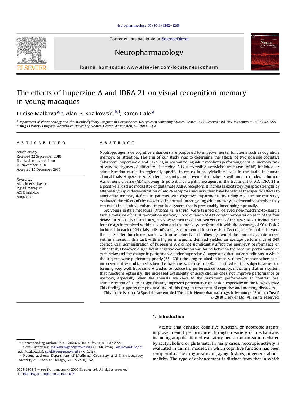 The effects of huperzine A and IDRA 21 on visual recognition memory in young macaques