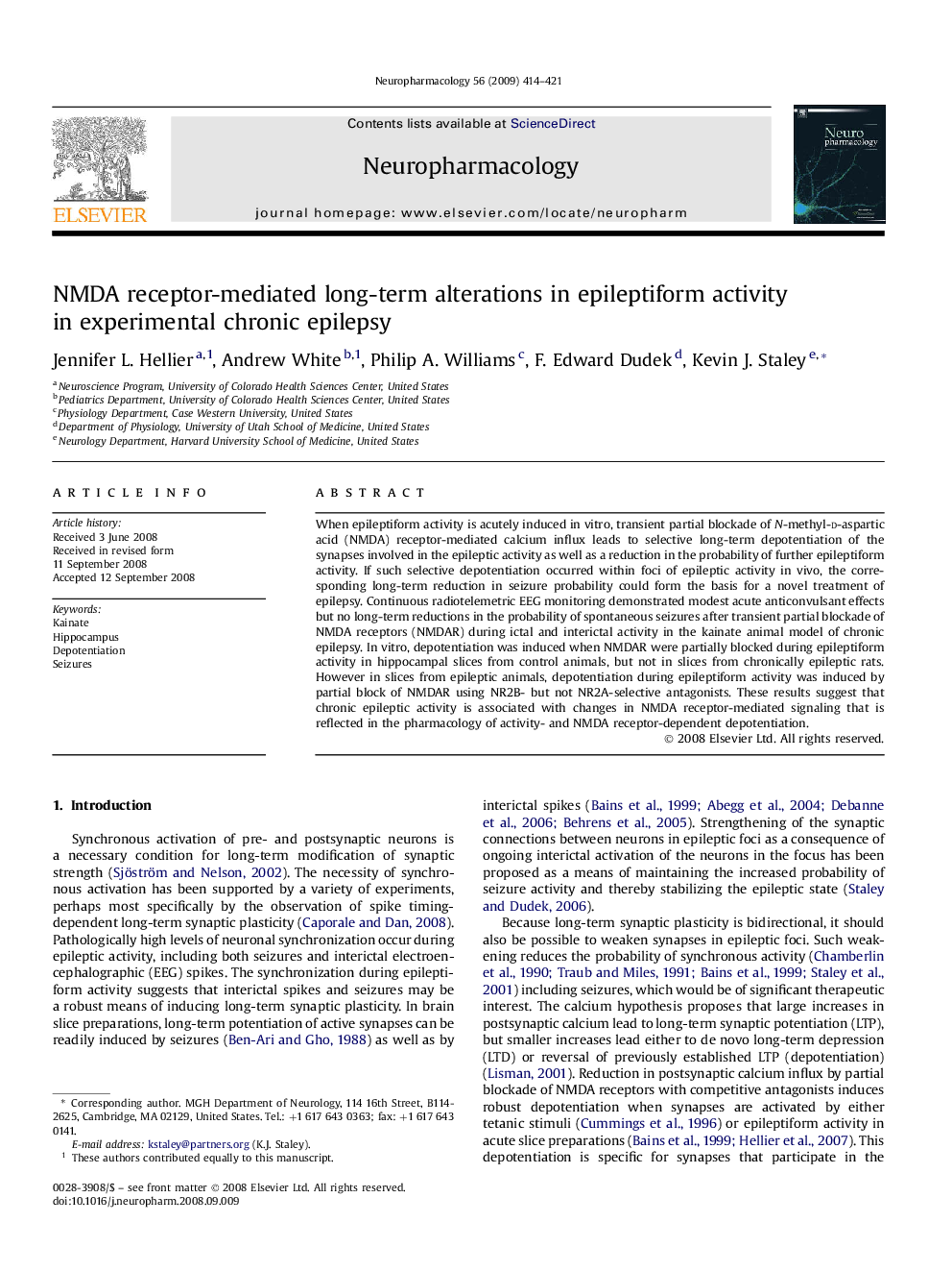 NMDA receptor-mediated long-term alterations in epileptiform activity in experimental chronic epilepsy