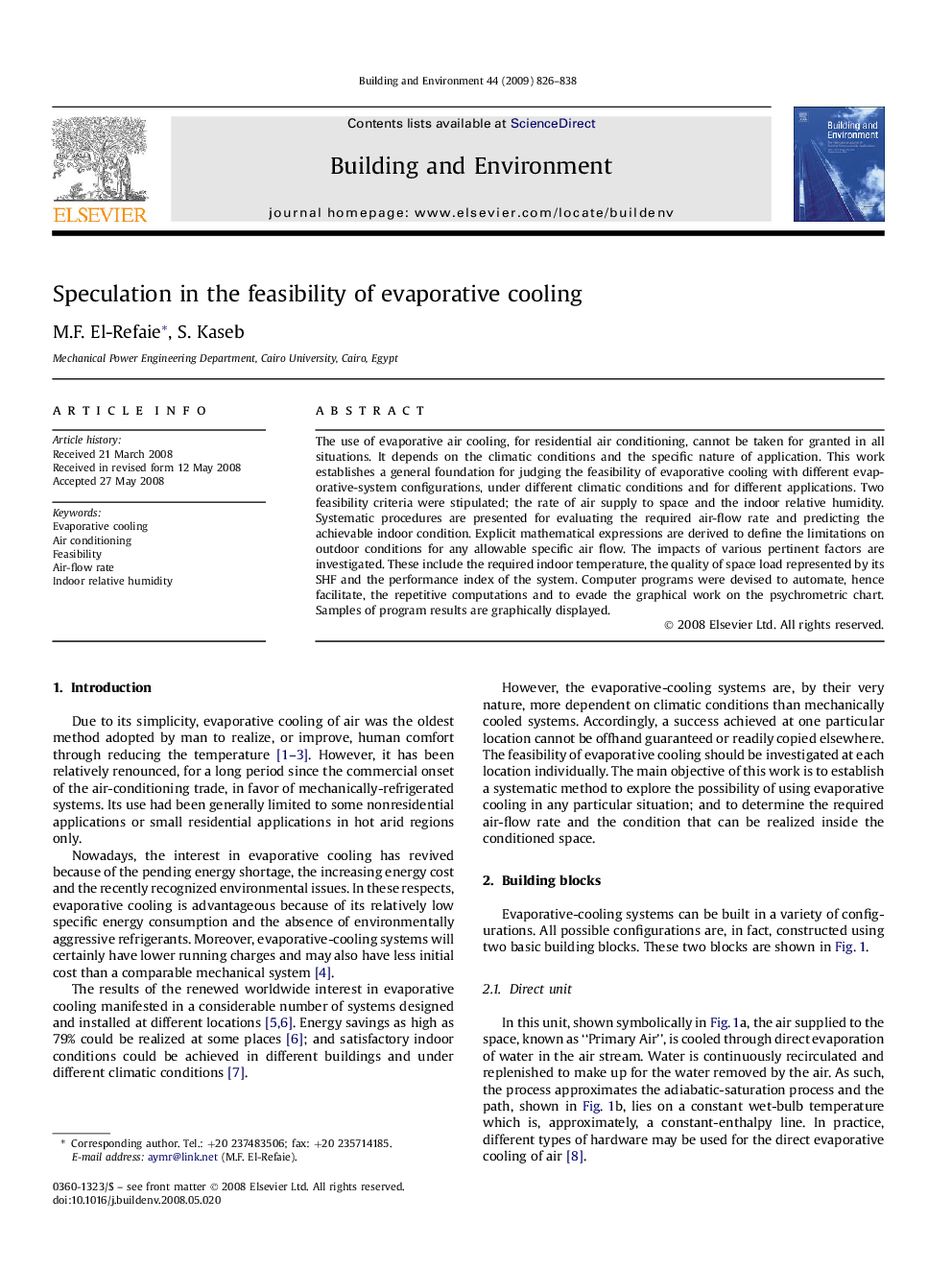 Speculation in the feasibility of evaporative cooling