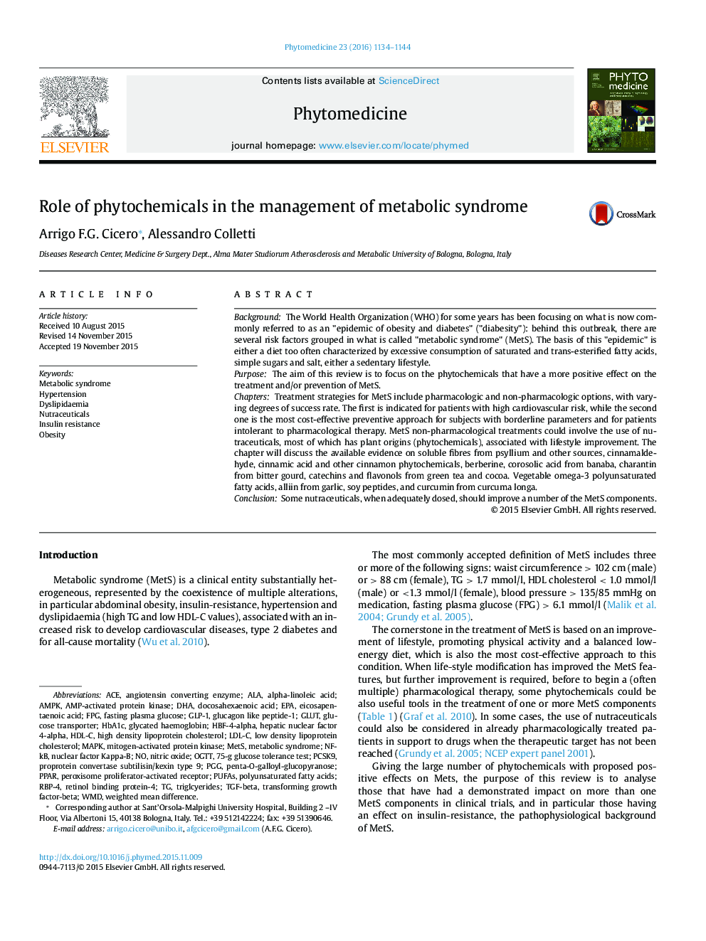 نقش مواد شیمیایی گیاهی در مدیریت سندرم متابولیک