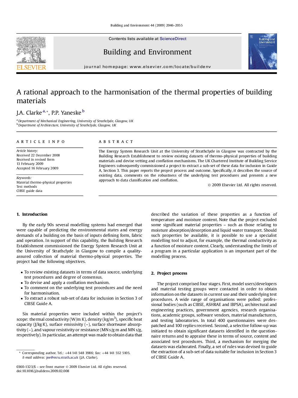 A rational approach to the harmonisation of the thermal properties of building materials