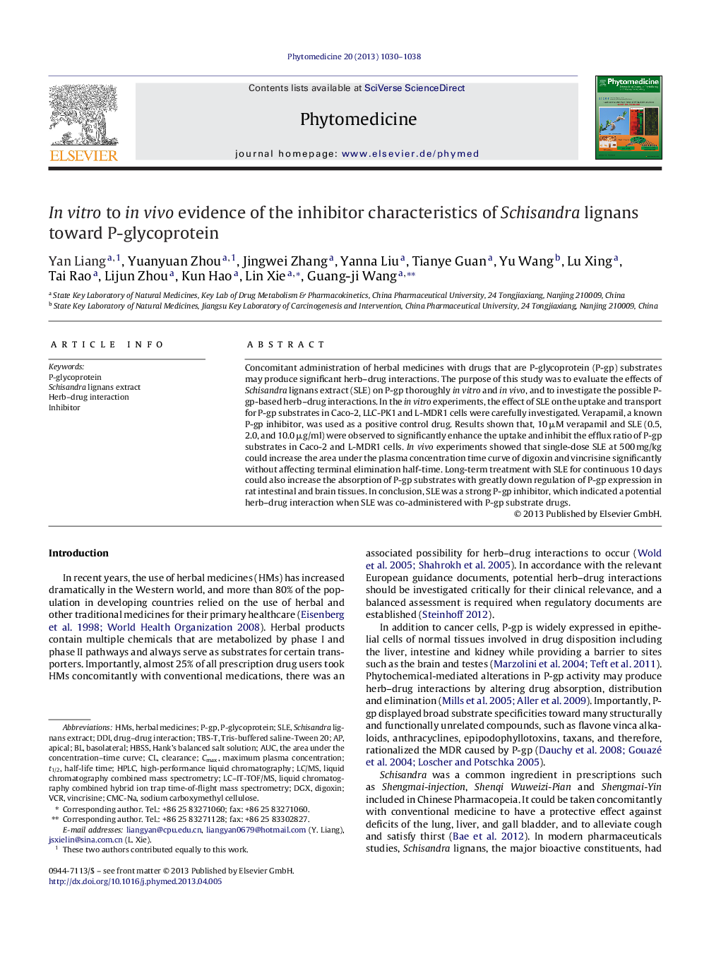 In vitro to in vivo evidence of the inhibitor characteristics of Schisandra lignans toward P-glycoprotein