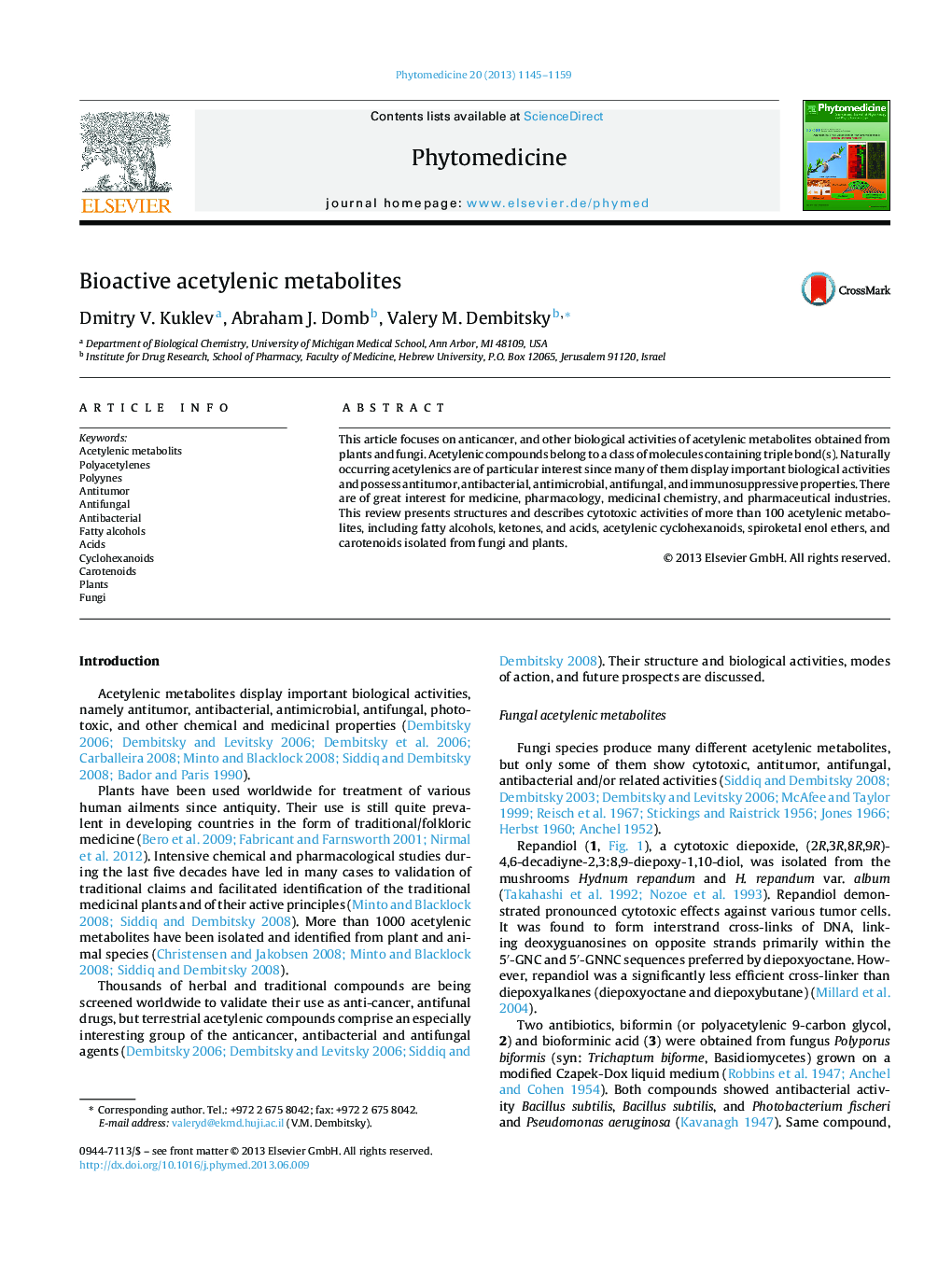 Bioactive acetylenic metabolites