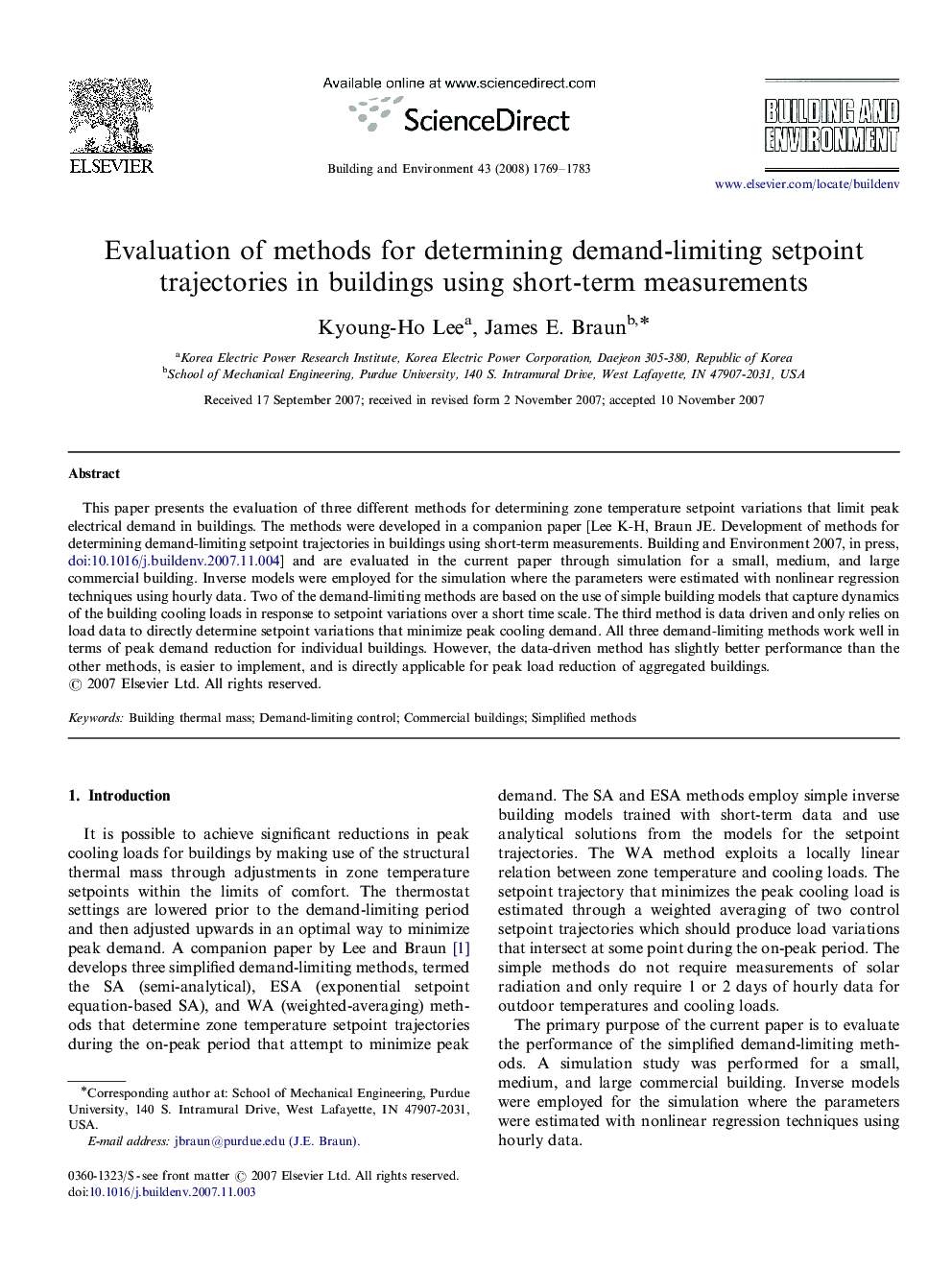 Evaluation of methods for determining demand-limiting setpoint trajectories in buildings using short-term measurements