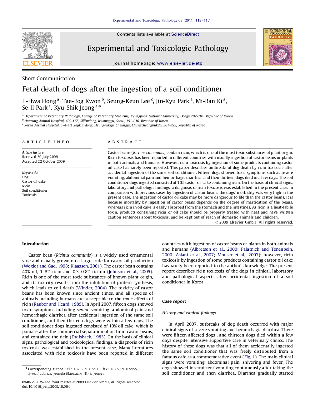 Fetal death of dogs after the ingestion of a soil conditioner