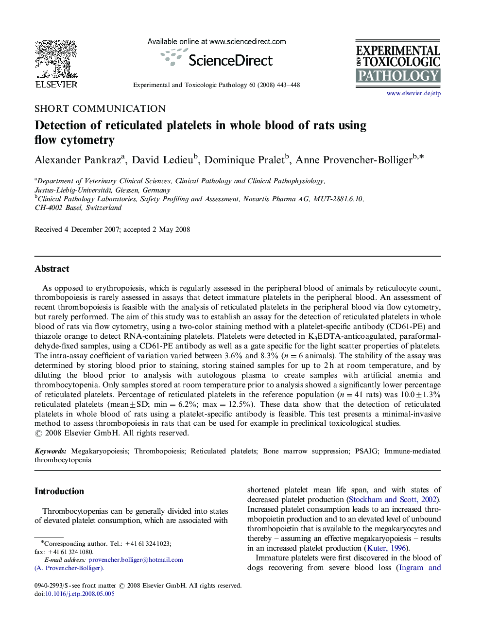 Detection of reticulated platelets in whole blood of rats using flow cytometry