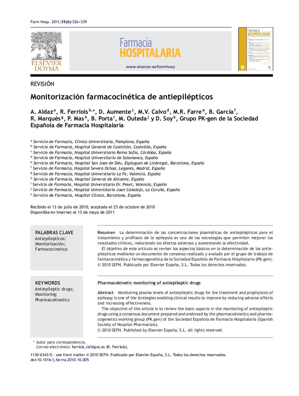 Monitorización farmacocinética de antiepilépticos