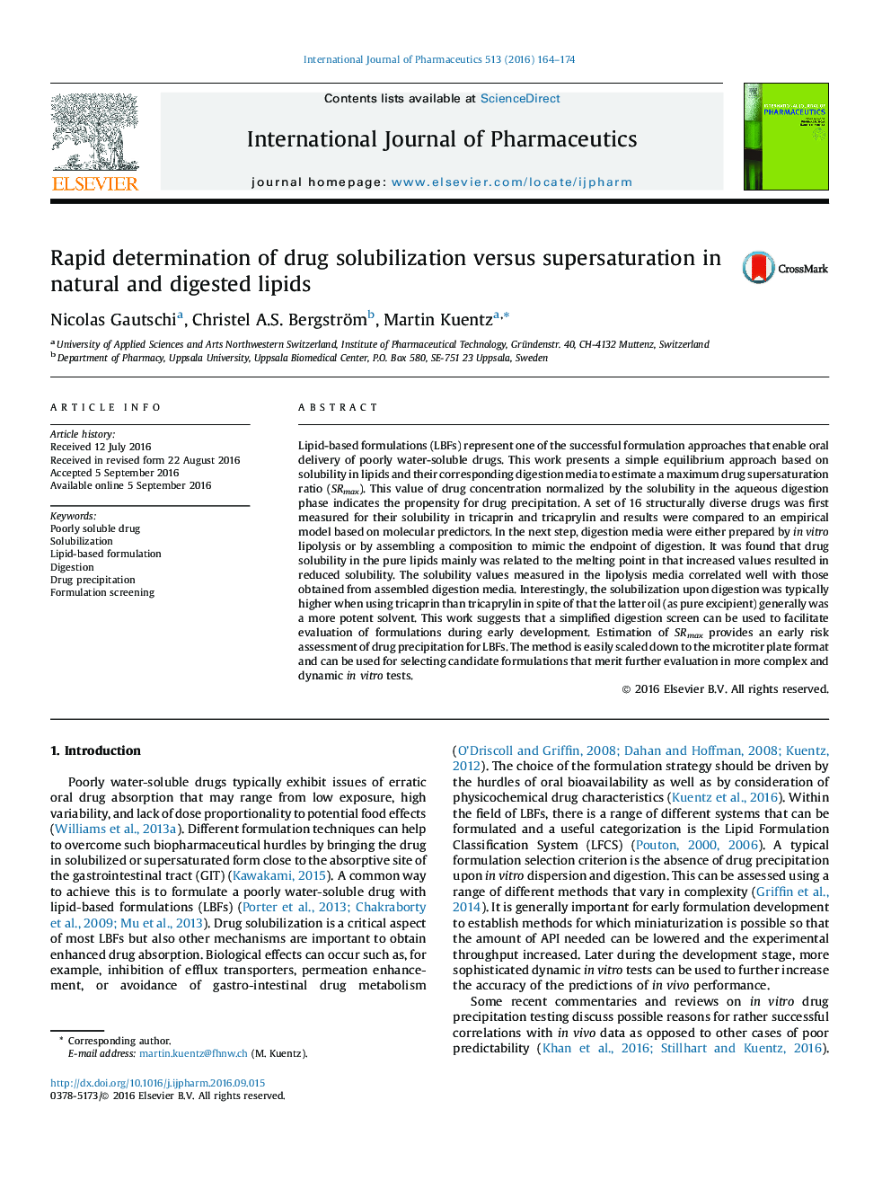 Rapid determination of drug solubilization versus supersaturation in natural and digested lipids