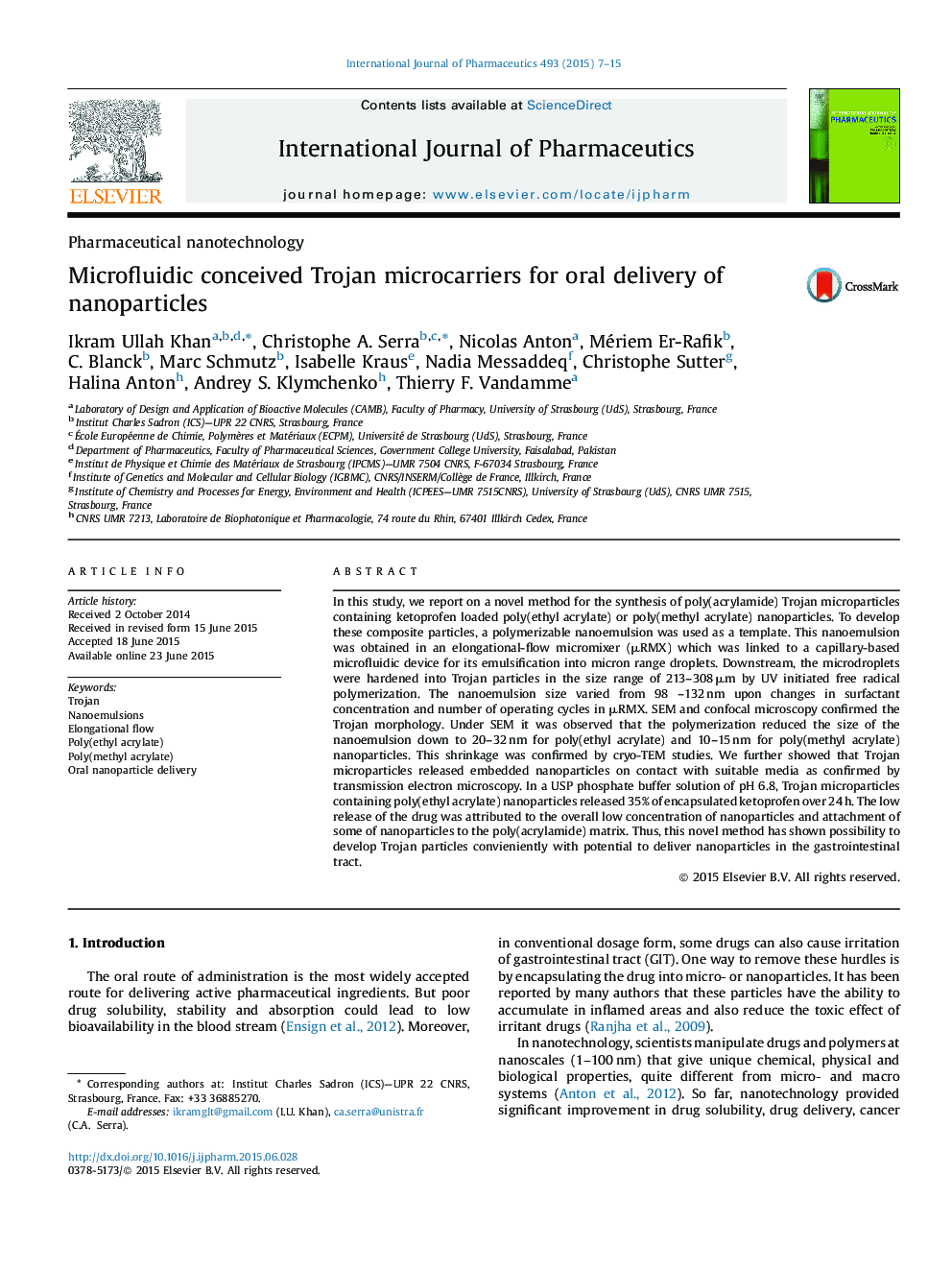 Microfluidic conceived Trojan microcarriers for oral delivery of nanoparticles