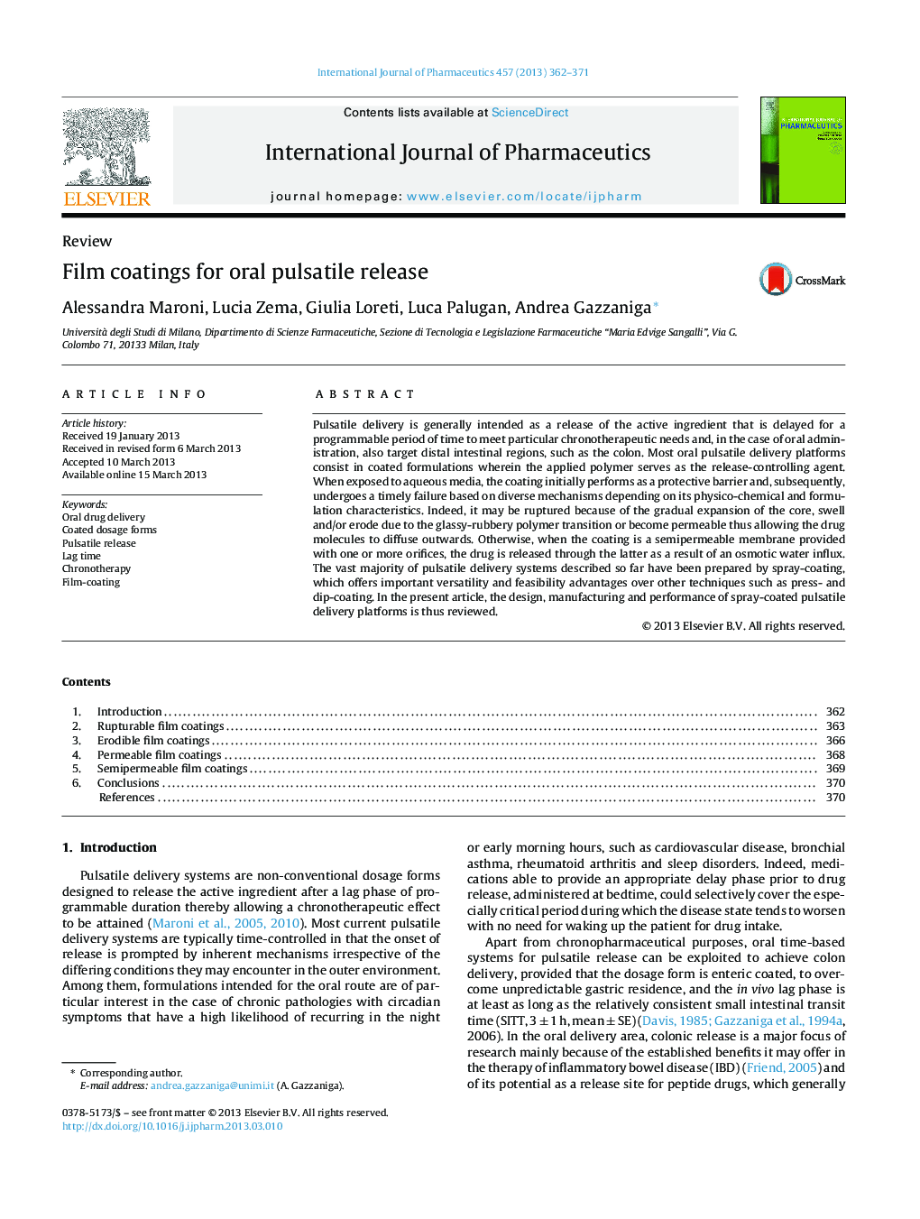 Film coatings for oral pulsatile release