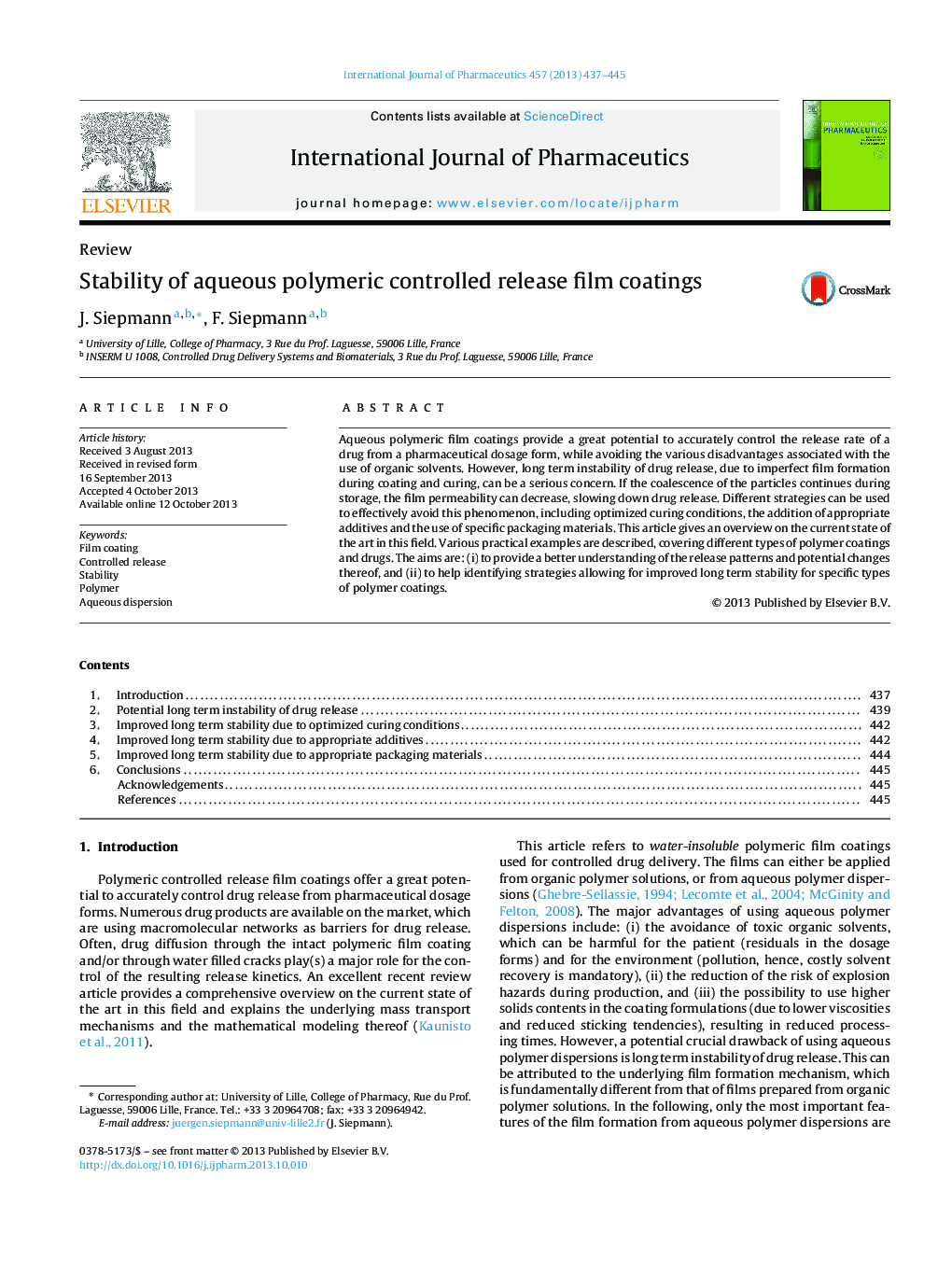 Stability of aqueous polymeric controlled release film coatings