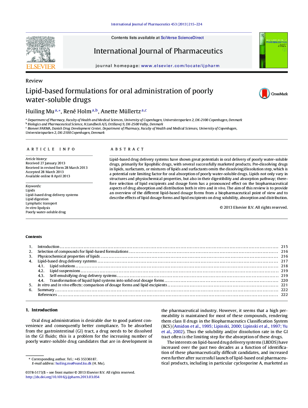 Lipid-based formulations for oral administration of poorly water-soluble drugs