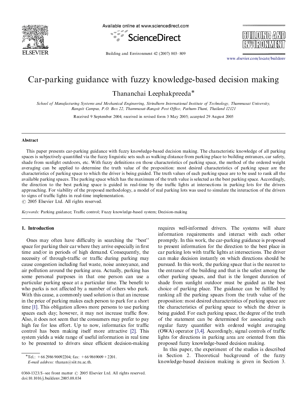 Car-parking guidance with fuzzy knowledge-based decision making