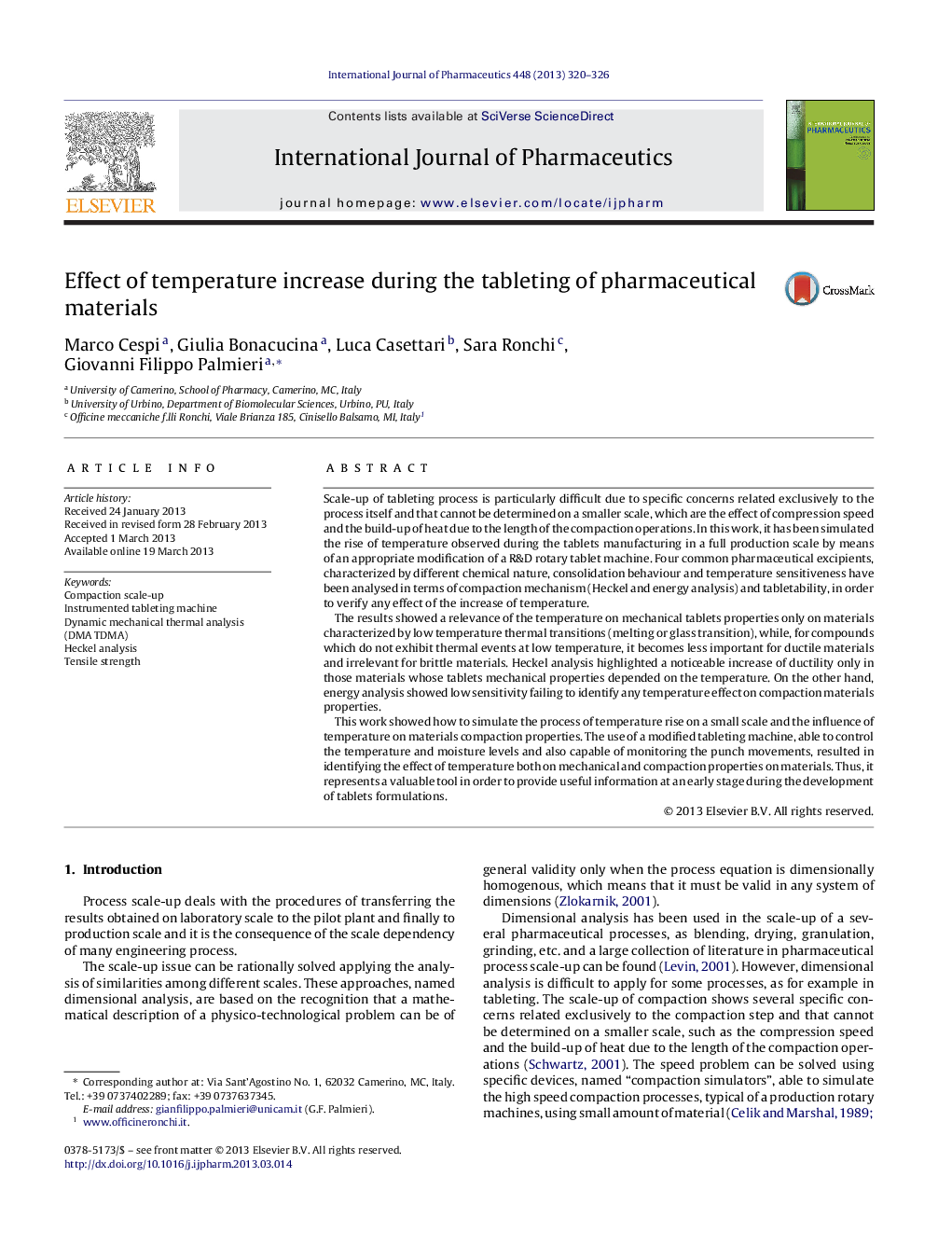 Effect of temperature increase during the tableting of pharmaceutical materials