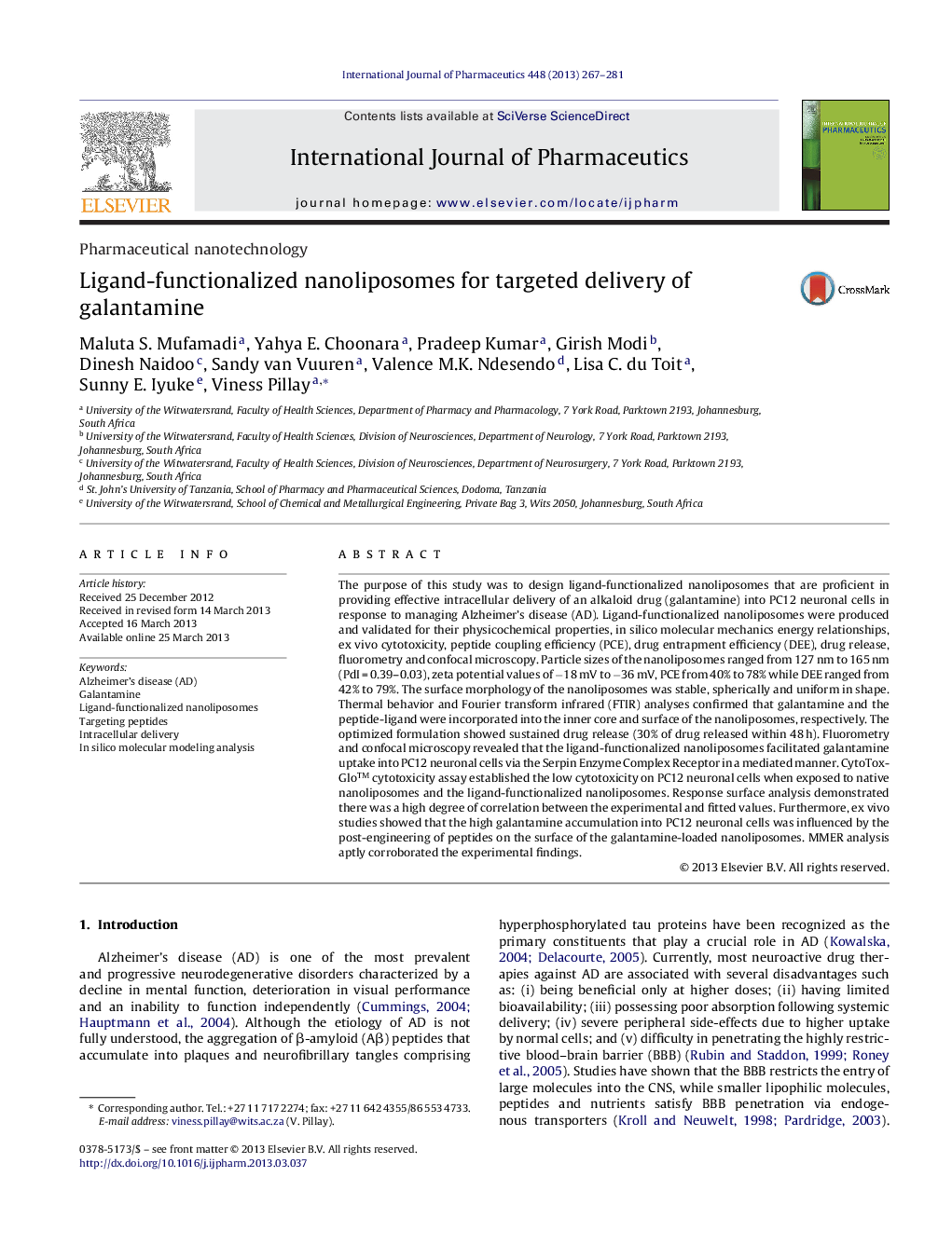 Ligand-functionalized nanoliposomes for targeted delivery of galantamine