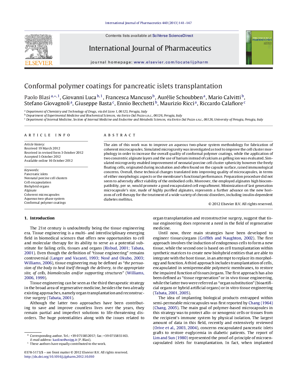 Conformal polymer coatings for pancreatic islets transplantation