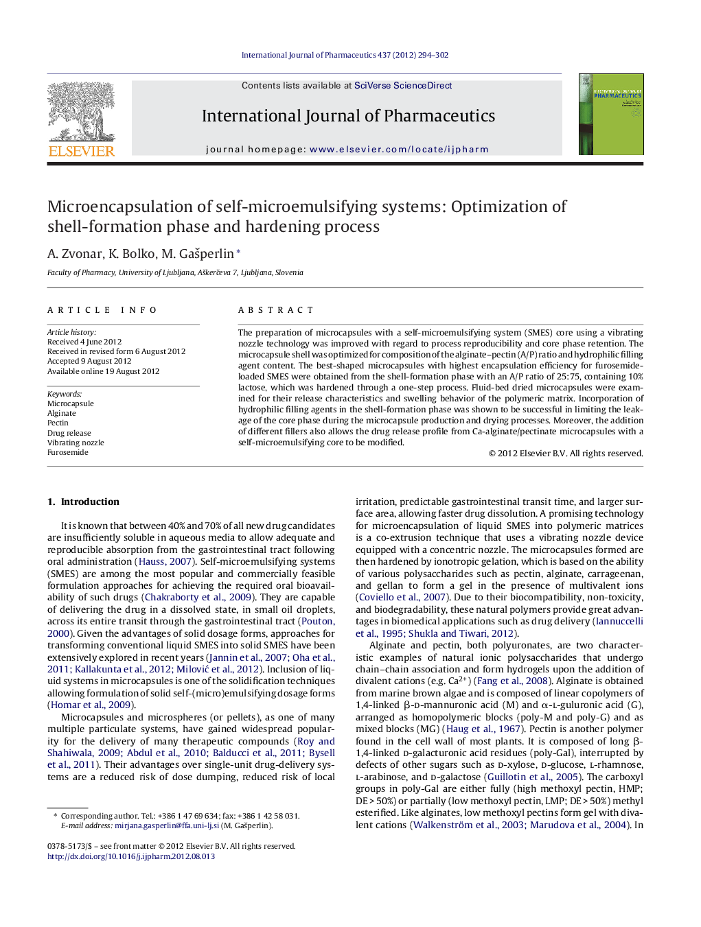 Microencapsulation of self-microemulsifying systems: Optimization of shell-formation phase and hardening process