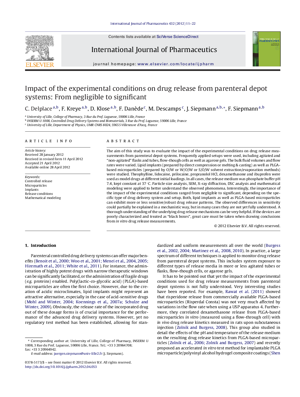 Impact of the experimental conditions on drug release from parenteral depot systems: From negligible to significant