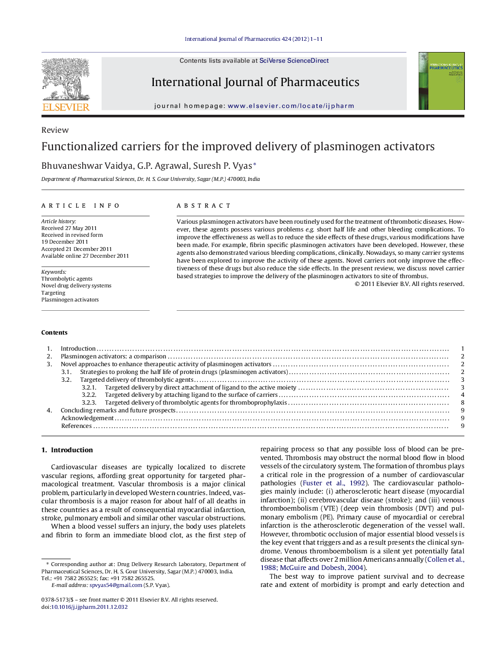 Functionalized carriers for the improved delivery of plasminogen activators