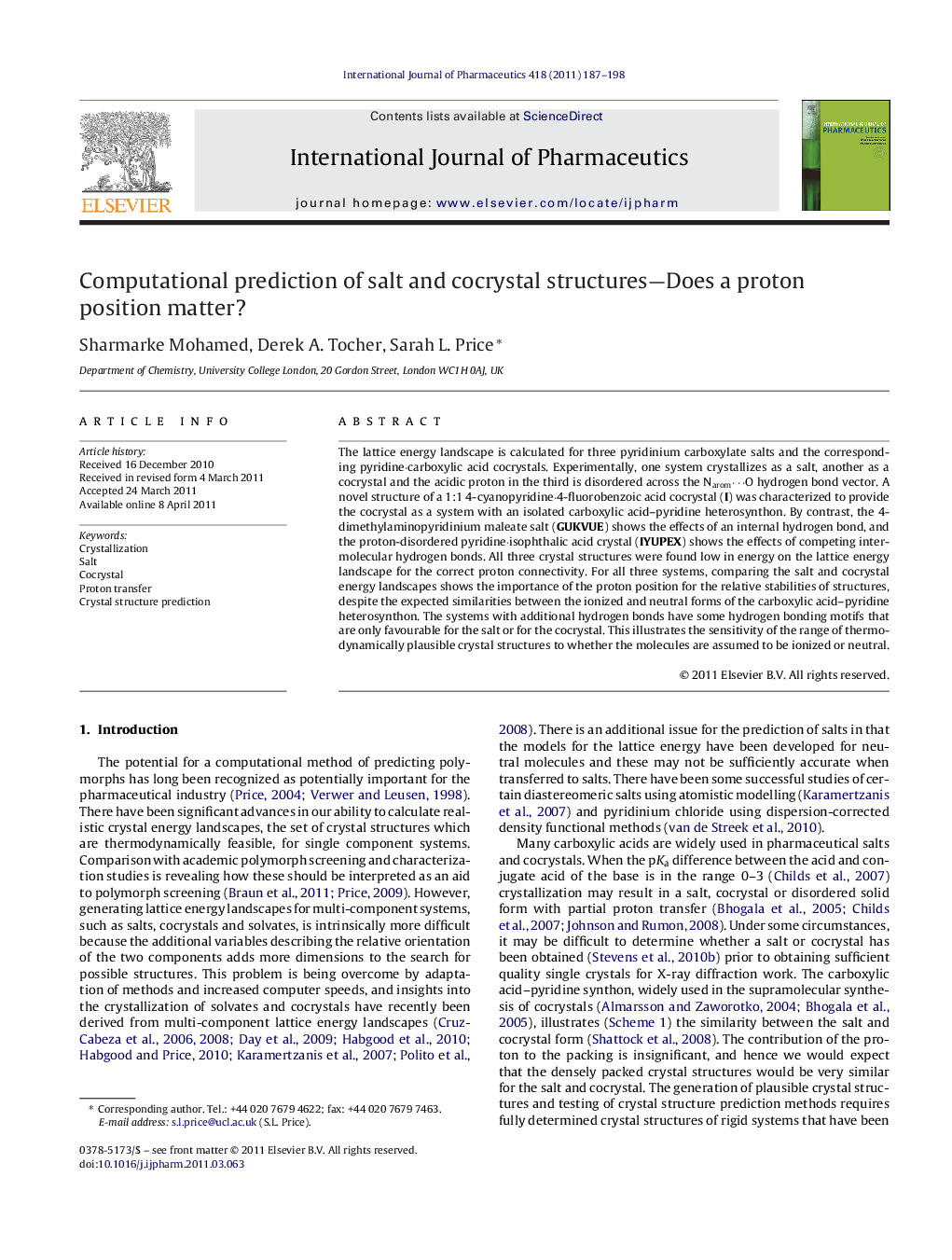 Computational prediction of salt and cocrystal structures—Does a proton position matter?