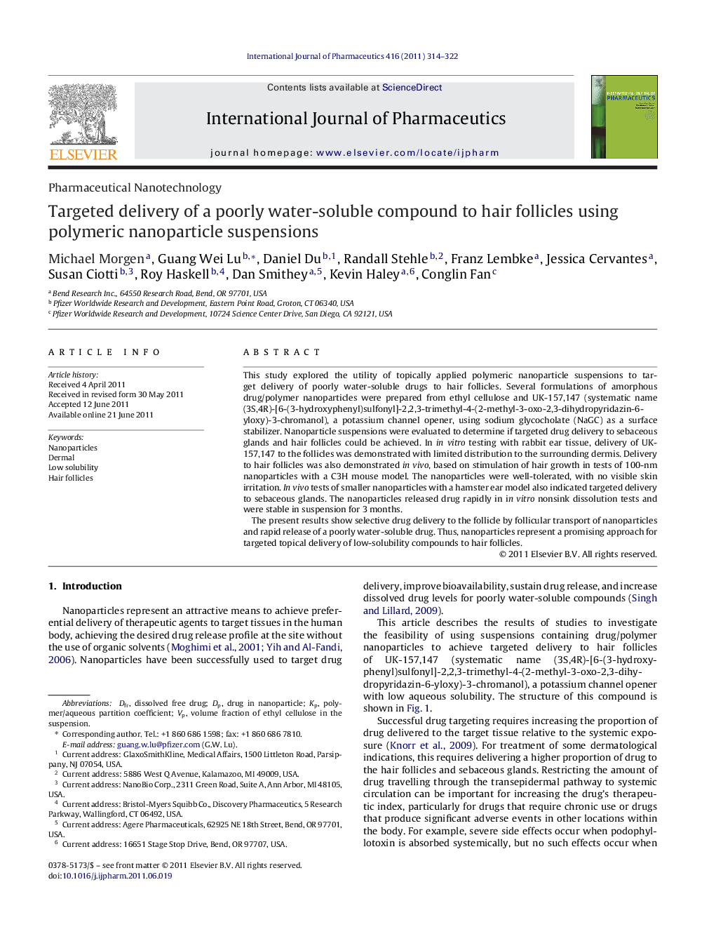 Targeted delivery of a poorly water-soluble compound to hair follicles using polymeric nanoparticle suspensions