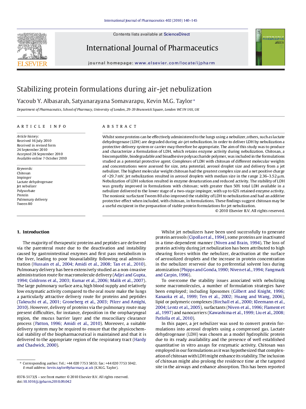 Stabilizing protein formulations during air-jet nebulization