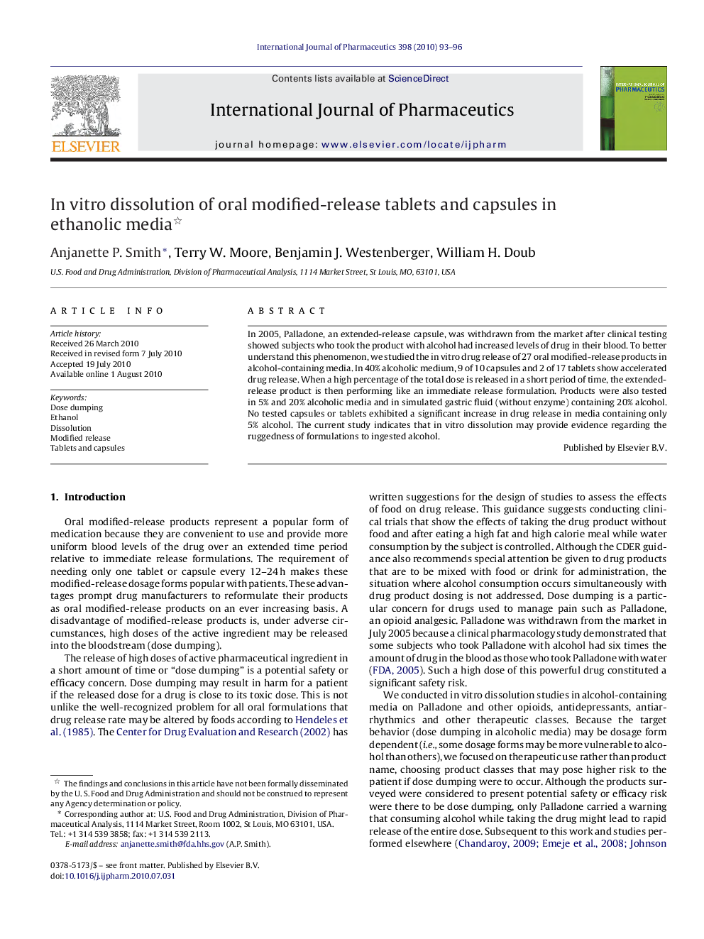 In vitro dissolution of oral modified-release tablets and capsules in ethanolic media 