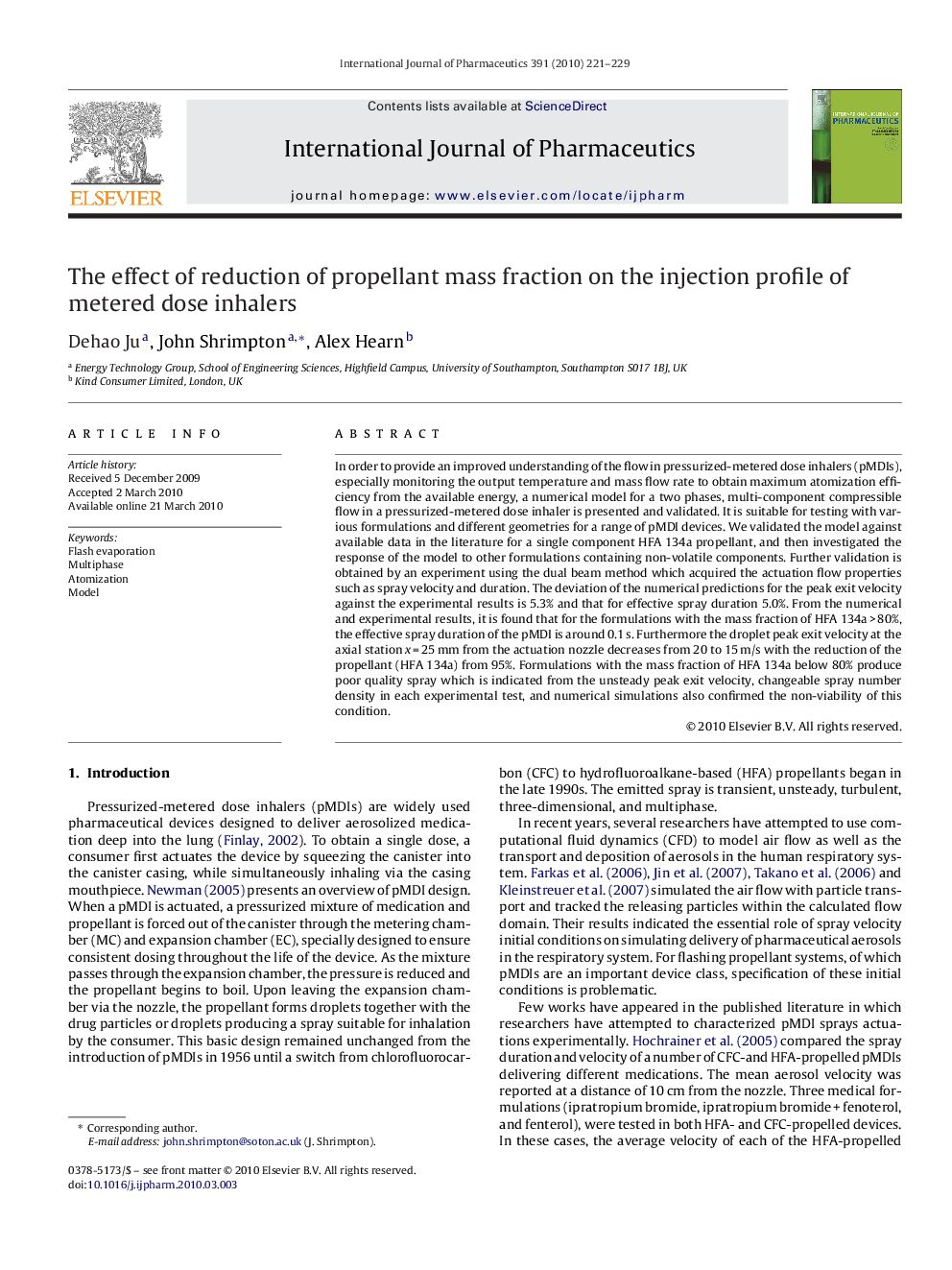 The effect of reduction of propellant mass fraction on the injection profile of metered dose inhalers