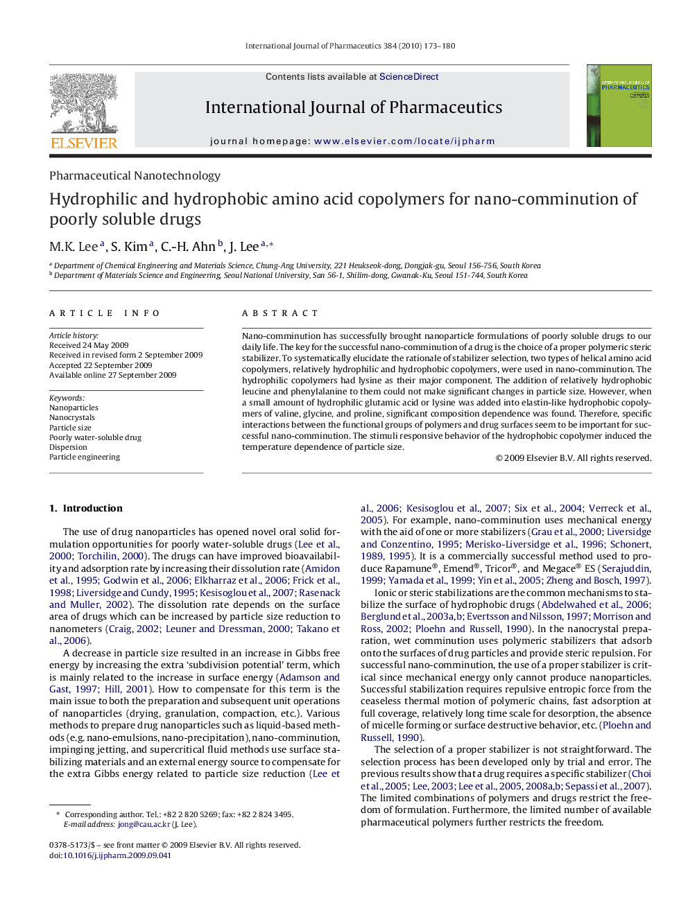 Hydrophilic and hydrophobic amino acid copolymers for nano-comminution of poorly soluble drugs