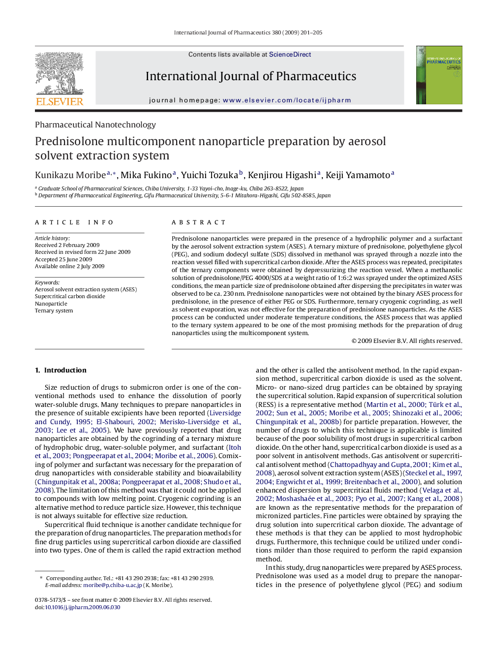 Prednisolone multicomponent nanoparticle preparation by aerosol solvent extraction system